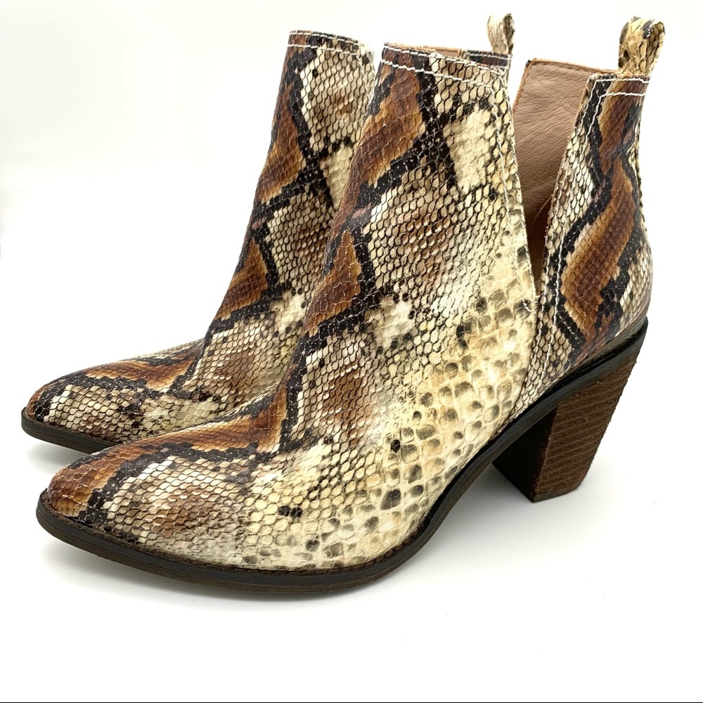 Snakeskin Booties with Brass Detail Gorgeous!! 😍